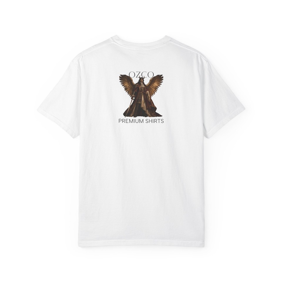 Rugu T Shirt Angle Samurai Gold Wings White Graphic Tee Men 2 Horns ...