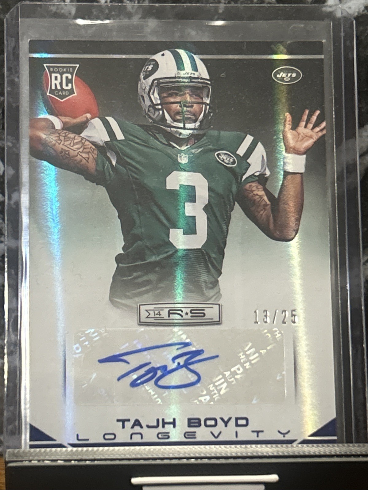 2014 Rookies & Stars Longevity Rookie Sapphire Signatures /25 Tajh Boyd Auto RC