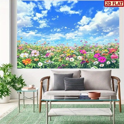 2D Flat, 2D Flat - 2D Flat, 2D Flat - 2D Flat Banner, 1pc Spring Floral Backgr