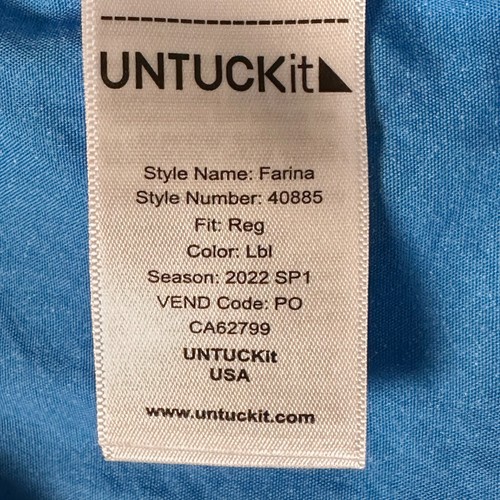 UNTUCKit Farina Shirt Mens Size Large Blue Geometric Button Up - Picture 7 of 8