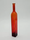 Vtg Amberina Art Glass Decanter Bottle Tall Skinny  12" Tall MCM Blenko Style