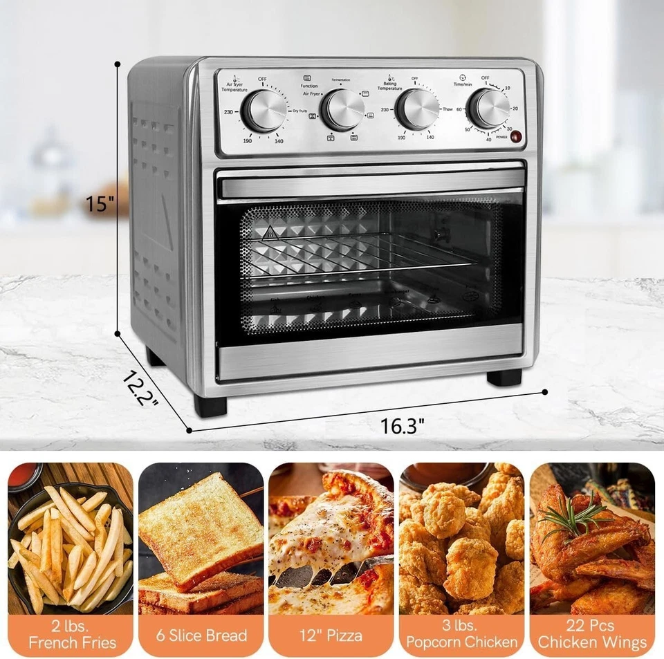 Stainless Steel 26.4QT Multifunction Air Fryer Oven 25L Toaster Oven Rotisserie - Image 2 of 4