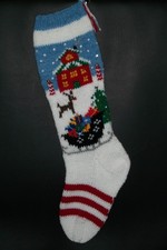 Pattern Only Hand Knitted CHRISTMAS EVE AT THE NORTH POLE Stocking