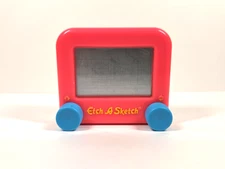 3.5” Ohio Art Etch A Sketch Magic Screen Classic Pink With Blue Turn Knobs
