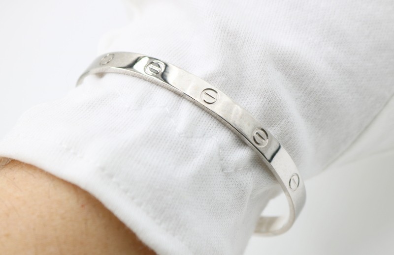 Authentic 18k White Gold Cartier Stackable Love B… - image 12