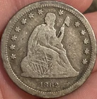 1862 Seated Liberty Quarter VG Details