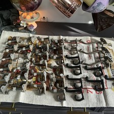 Antique Vintage 3  6" Iron Hat  Coat Hooks Bathroom Hook Hardware Lot Of 36