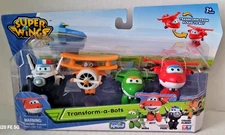 Set of 4 Super Wings Transform a Bots Mira Jett Paul Grand Albert