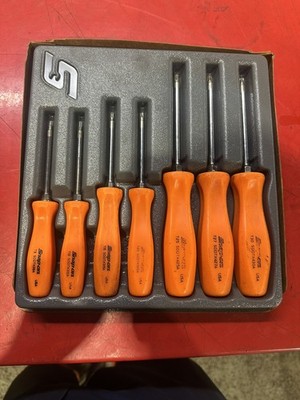 Snap On Tools 7-teiliges Torx-Schraubendreher-Set mit hartem Griff alter Stil SDDTX70AO