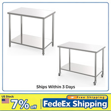 NSF Stainless Steel Work Table 36x24x35",1100 lbs Capacity Adjustable Undershelf