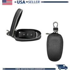 Car Key Fob Protector Cover Leather Case Metal Hook Blackcolor Black Car Key Fob Protector Cover Leather Case Metal Hook Blackcolor Black