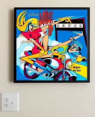Williams ''DOUBLE UP''  1971 - Pinball Wall Art  LED Backglass Arcade Decor