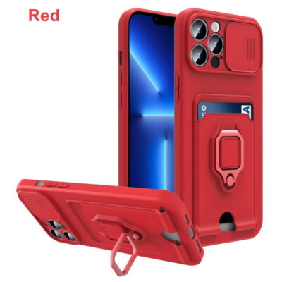 ShockProof Card Holder Magnetic Case For iPhone 16 15 14 Pro Max 13 12 11 Cover