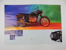 ORIGINAL 1980's BMW MOTORYCLE DEALER POSTER HISTORY 1960-70's R75/5 23"x15.75"