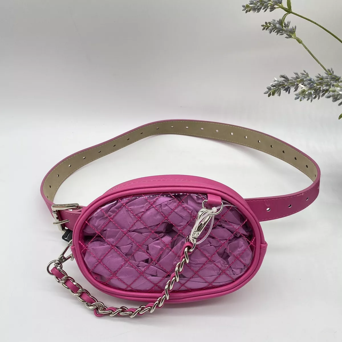 Stylish Clear Purple Purse With Chain Strap