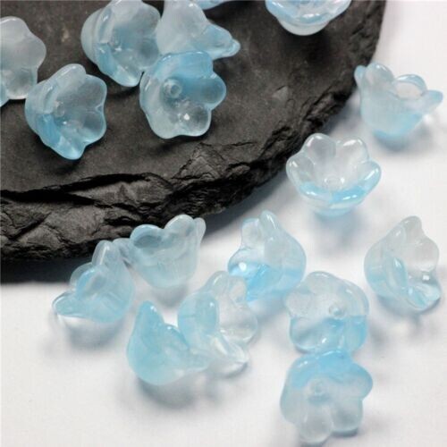200Pcs Vintage Trumpet Bell Flower Cap Beads Lampwork Glass 12x7mm Color Choice - Picture 5 of 28