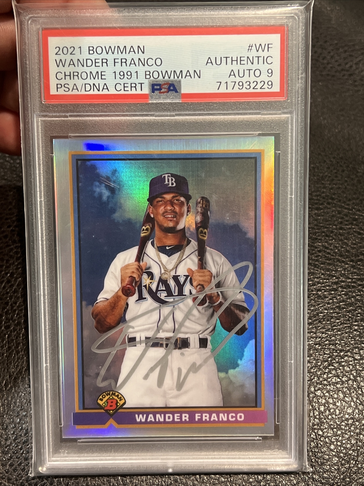 Wander Franco 2021 Bowman 1991 Throwback In Person Auto IP PSA 9 Auto Silver Ink 