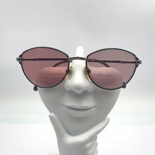 Vintage Luxottica Jody Green Silver Metal Oval Sunglasses Italy FRAMES ONLY