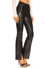 New COMMANDO Split Front Hem Faux Leather Pull-On Pants In Black Size L $168