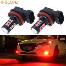 GLOFE LED Fog Light Bulb H8 H16 H11 Fog Light Bulb Bright Red High Power Lamps