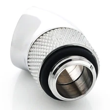 Bitspower G1/4" M/F Fitting, 45 Degree Rotary, Silver