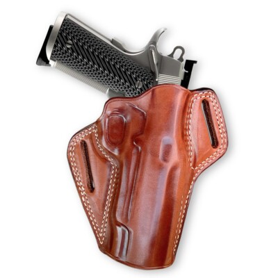 Leather Pancake Holster Fits, Colt 1911 M45 A1 .45 ACP w/Rail 5