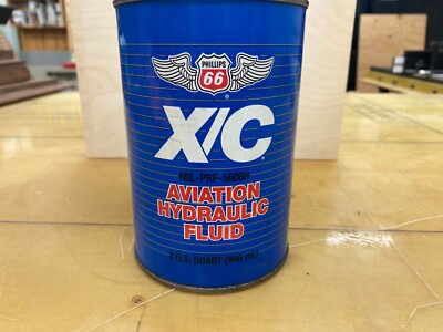 VINTAGE!~ FULL NOS PHILLIPS 66 XC AVIATION HYDRAULIC FLUID 1 QT METAL CAN~NICE! 