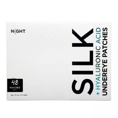 48 Pcs Under Eye Patches Night Silk + Hyaluronic Acid Rich Collagen Eye GelPatch