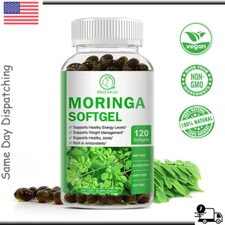 Vegan Moringa Oleifera Capsules Superfood Antioxidant Greens Supplement