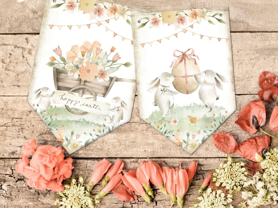 Весна цветочный Пасхальный заяц овсянка баннер украшение - Изображение 4 из 4