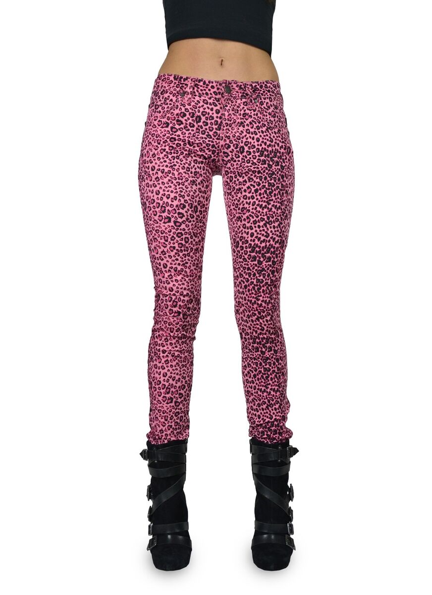 TRIPP EMO GOTH ROCKER PINK CHEETAH CYBER PUNK JEAN PANTS TRIPP EMO GOTH ROCKER PINK CHEETAH CYBER PUNK JEAN PANTS