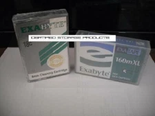 2/PK Exabyte 160mXL 8mm D8 Data Tape Cartridge & Exabyte 18C 8mm Cleaning Tape