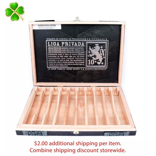 Liga Privada Toro Aniversario 10 Empty Wood Cigar Box 11.5" x 8.25" x 1.25"