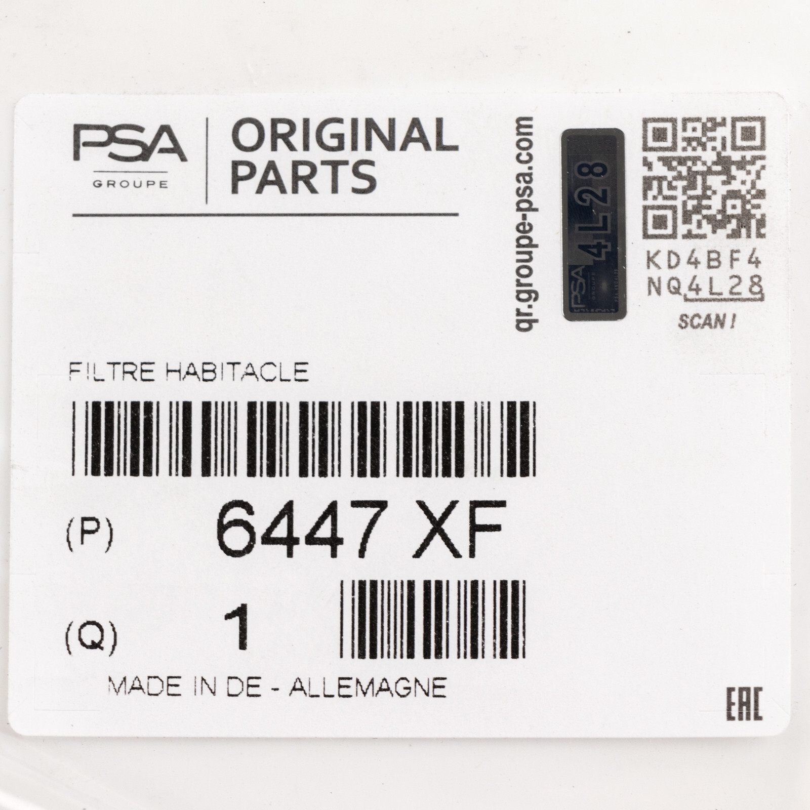 Original Citroen Peugeot Innenraumfilter Berlingo 3008 5008 PSA 