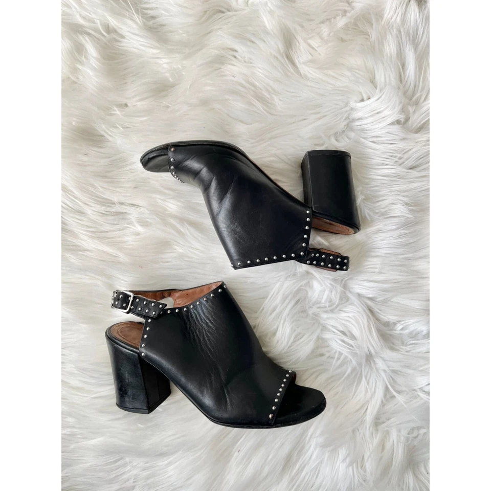 Givenchy из черной кожи с заклепками слинга каблуки туфли блок каблук 36,5 - Изображение 3 из 4