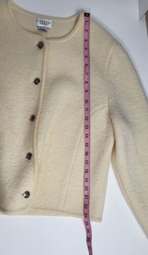 Carroll Reed Vintage Womens Wool Cardigan Sweater Silver Buttons Size 12 Large - Picture 9 of 13