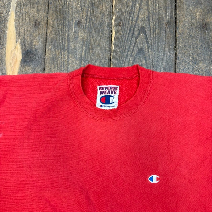 Champion Sweatshirt Y2K Reverse Weave Pull Over Jumper, Red, Mens XL image 7