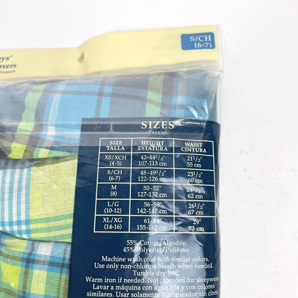 New Faded Glory Boys Size S (6-7) Plaid Woven Boxers Package of 5 - Imagem 3 de 4