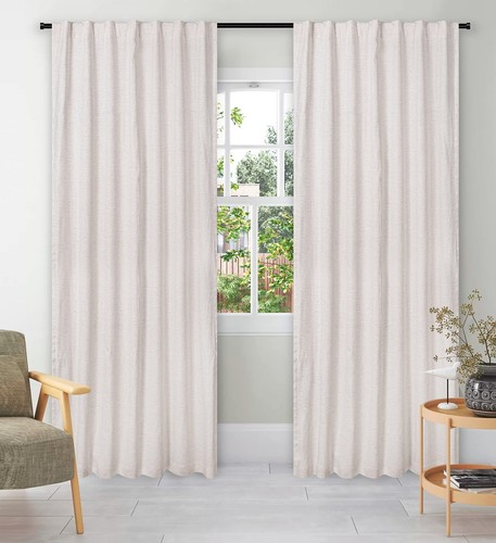 Linen Curtains,Natural Curtain in Linen Viscose Slub 50x84 Natural, 2 Panels ... - Picture 6 of 7