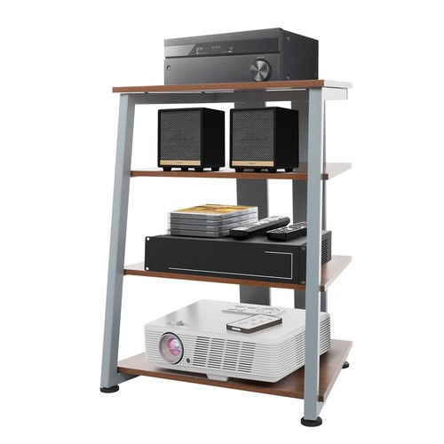Soporte multimedia AV de 4 capas soporte estéreo soporte multimedia con estantes de almacenamiento 110,23 lb - Imagen 19 de 24
