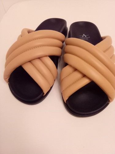 Aquatalia Ivie gefütterte Leder-Pantoletten Sandalen in Cappuccino Größe 8,5 NEU - Bild 18 von 24