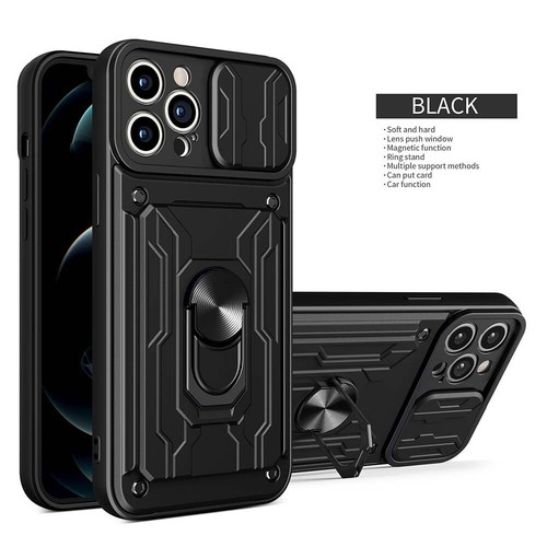 Camera Cover Card Slot Shockproof Stand Case For iPhone 15 Pro Max 14 13 12 11 8 - Picture 15 of 29