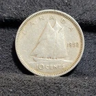 1952 Canada 10 Cents (80% Silver) Coin King George VI  GOOD BOOK FILLER