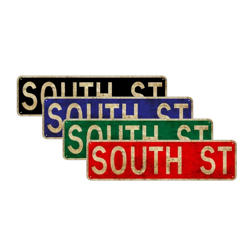 South Street Sign Art Shop Garage Bar Pub Street Vintage Décor Aluminum Tin Sign