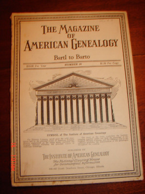 The Magazine of American Genealogy - Number 24 - Bartl to Barto - 1931