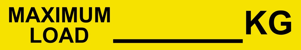 Maximum Load Label, Load Limit Vinyl Stickers