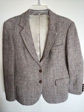 Vtg Harris Tweed Jacket Women Sz 14 Scottish Wool Lined Handwoven Blazer, Yale