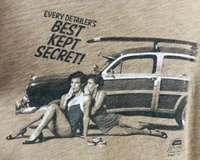 vtg SIMONIZ mens T-Shirt Sz L Woodie Car "Every Detailer's Best Kept Secret"