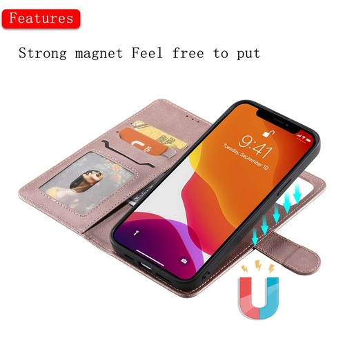 For iPhone 13 12 11 X XR SE 8 7 6s Magnetic Detachable Wallet Leather Case Cover - Picture 29 of 43