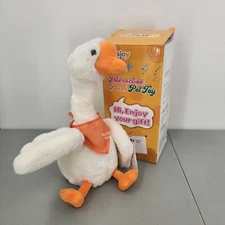 Marsjoy 13" Dancing Goose Interactive Plush Pet Duck Toy Talking Singing LightUp